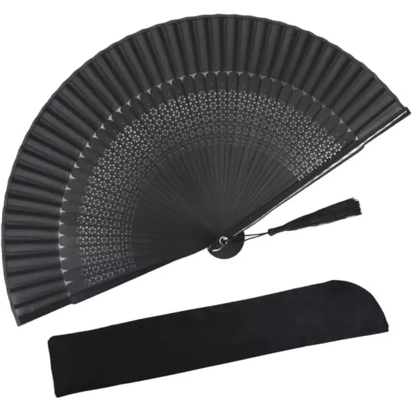 Amajiji Small Folding Hand Fan for Women Chinese Japanese Vintage Style Bamboo Silk Fans for Party Wedding Dancing Decoration Gift Performance AM13Am36