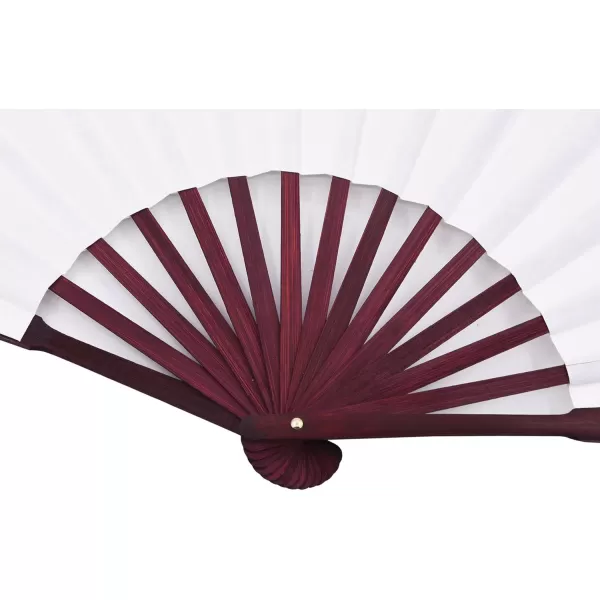 Amajiji 1333cm The blank ChineaseJapanese Hand Held Silk Folding Fan with Bamboo FrameChinese Style Men Bamboo Folded Fans Hand Held Props for Dancing white