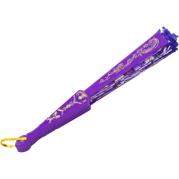 Amajiji Folding Hand FansFashion Elegant Flower Rose Lace ChineseJapanese Folding Fan BluePurple