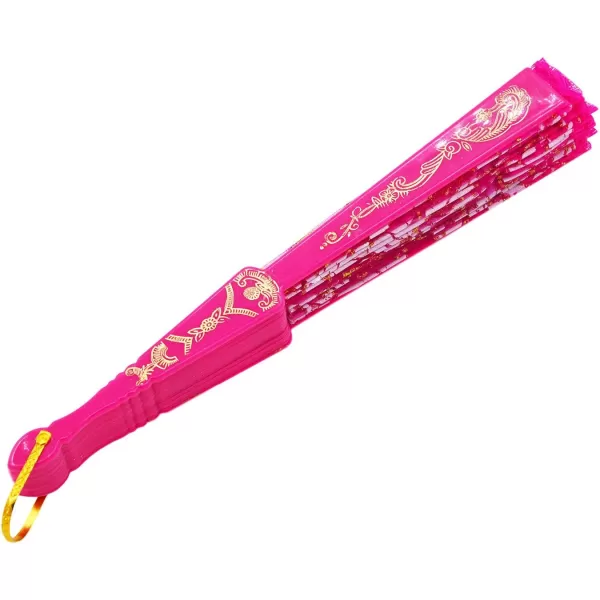Amajiji Folding Hand FansFashion Elegant Flower Rose Lace ChineseJapanese Folding Fan BlueRose Red