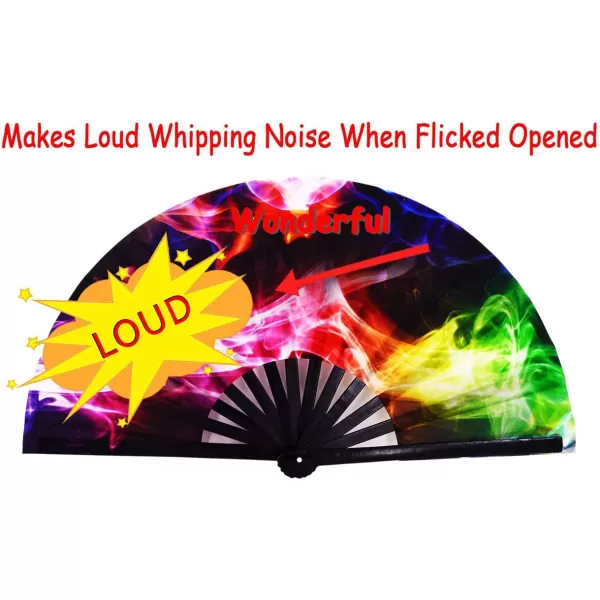 Amajiji Large Folding Hand Rave Fan for WomenMen ChineaseJapanese Bamboo and NylonCloth Hand held Folding Fan Hand Fan Festival Fan Gift Fan Craft Fan Folding Fan Dance Fan Colorful PeacockCarnival