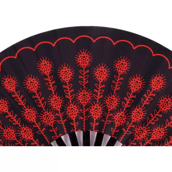 Amajiji Large Folding Hand Rave Fan for WomenMen ChineaseJapanese Bamboo and NylonCloth Hand held Folding Fan Hand Fan Festival Fan Gift Fan Craft Fan Folding Fan Dance Fan CarnivalRed Peacock