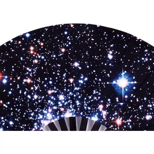 Amajiji Large Folding Hand Rave Fan for WomenMen ChineaseJapanese Bamboo and NylonCloth Hand held Folding Fan Hand Fan Festival Fan Gift Fan Craft Fan Folding Fan Dance Fan Colorful PeacockStarry Night Sky