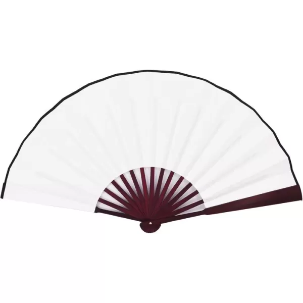 Amajiji 1333cm The blank ChineaseJapanese Hand Held Silk Folding Fan with Bamboo FrameChinese Style Men Bamboo Folded Fans Hand Held Props for Dancing white