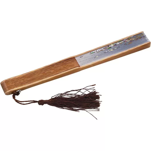 Amajiji Chinese Japanese Folding Hand Fan for womenVintage Retro Style 827quot 21CM Bamboo Wood Silk Hand Fans CL04Cl04