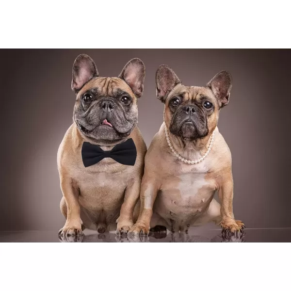 Amajiji Formal Dog Bow Ties for Medium ampamp Large Dogs D114 100 Polyester Dark RedBlack