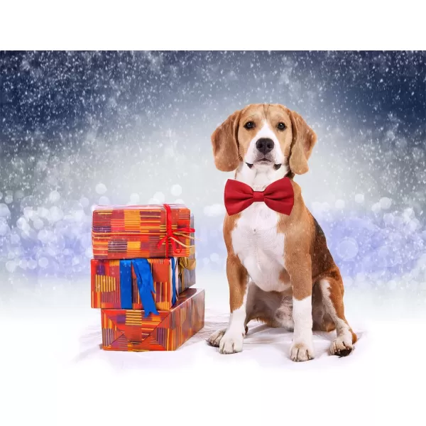 Amajiji Formal Dog Bow Ties for Medium ampamp Large Dogs D114 100 Polyester Dark RedDark Red