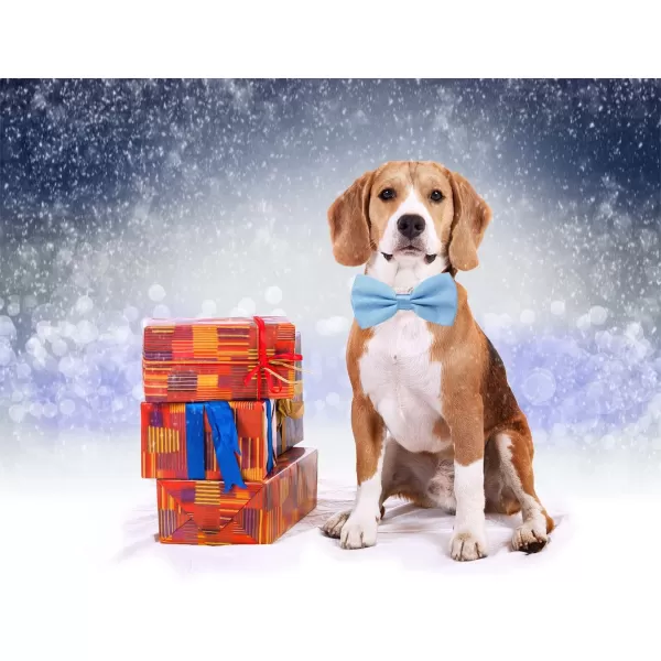 Amajiji Formal Dog Bow Ties for Medium ampamp Large Dogs D114 100 Polyester Dark RedLight Blue