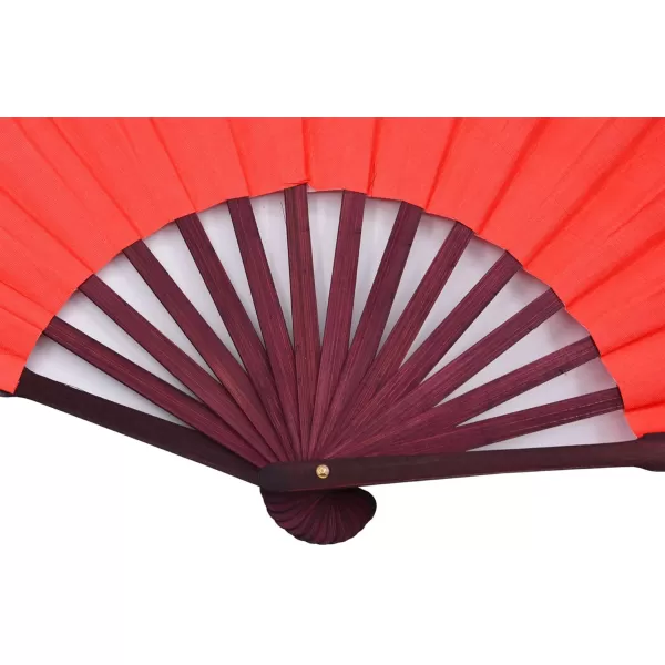 Amajiji 1333cm The blank ChineaseJapanese Hand Held Silk Folding Fan with Bamboo FrameChinese Style Men Bamboo Folded Fans Hand Held Props for Dancing red