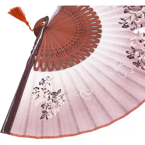 Amajiji 827quot Beautiful handcrafted Chinese Japanese hand held folding fan with firstclass bamboo spins and high quality traditonal silk fabrics HBSY 009