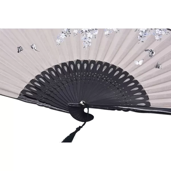 Amajiji 827quot Beautiful handcrafted Chinese Japanese hand held folding fan with firstclass bamboo spins and high quality traditonal silk fabrics HBSY 006