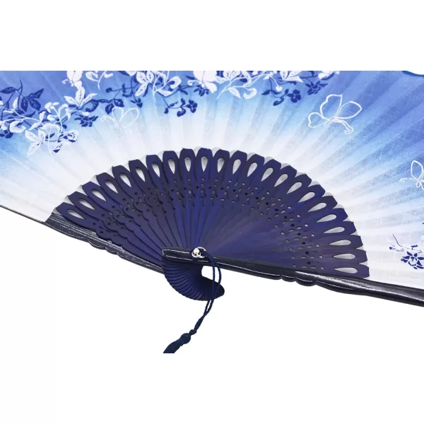 Amajiji 827quot Beautiful handcrafted Chinese Japanese hand held folding fan with firstclass bamboo spins and high quality traditonal silk fabrics HBSY 002