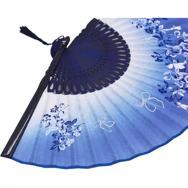 Amajiji 827quot Beautiful handcrafted Chinese Japanese hand held folding fan with firstclass bamboo spins and high quality traditonal silk fabrics HBSY 002