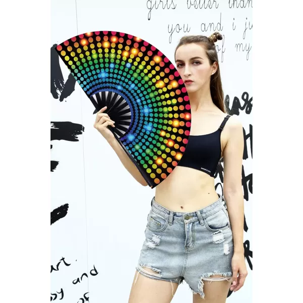 Amajiji Large Folding Fan ChineaseJapanese Bamboo and NylonCloth Folding Hand Fan Hand Folding Fans for WomenMen Hand Fan Festival Fan Gift Fan Folding Fan Dance Fan Chiba ightFestival ighting
