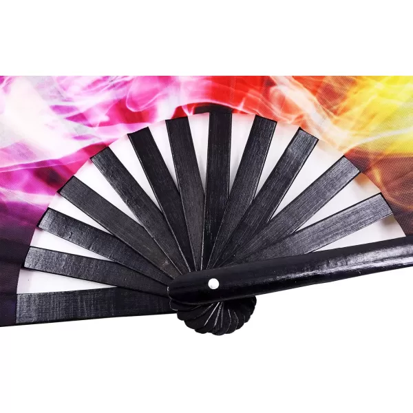 Amajiji Large Folding Hand Rave Fan for WomenMen ChineaseJapanese Bamboo and NylonCloth Hand held Folding Fan Hand Fan Festival Fan Gift Fan Craft Fan Folding Fan Dance Fan Colorful PeacockCarnival