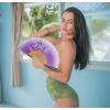 imageAmajiji 827quot21cm Hand Held Bamboo Silk Folding Fan Hand FanChineseJapanese Charming Elegant Vintage Retro StyleWomen Ladys Girls Best Gifts Black ButterflyPurple Grassflower
