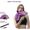 imageAmajiji 827quot21cm Hand Held Bamboo Silk Folding Fan Hand FanChineseJapanese Charming Elegant Vintage Retro StyleWomen Ladys Girls Best Gifts Black ButterflyPurple Butterfly