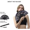 imageAmajiji 827quot21cm Hand Held Bamboo Silk Folding Fan Hand FanChineseJapanese Charming Elegant Vintage Retro StyleWomen Ladys Girls Best Gifts Black ButterflyBlack Little Sakura