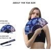 imageAmajiji 827quot21cm Hand Held Bamboo Silk Folding Fan Hand FanChineseJapanese Charming Elegant Vintage Retro StyleWomen Ladys Girls Best Gifts Black ButterflyBlue Butterfly