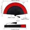 imageAmajiji 827quot21cm Hand Held Bamboo Silk Folding Fan Hand FanChineseJapanese Charming Elegant Vintage Retro StyleWomen Ladys Girls Best Gifts Black ButterflyRed