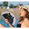 imageAmajiji 827quot21cm Hand Held Bamboo Silk Folding Fan Hand FanChineseJapanese Charming Elegant Vintage Retro StyleWomen Ladys Girls Best Gifts Black ButterflyBlack Cat