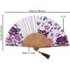 imageAmajiji 827quot21cm Hand Held Bamboo Silk Folding Fan Hand FanChineseJapanese Charming Elegant Vintage Retro StyleWomen Ladys Girls Best Gifts Black ButterflyLxhs1