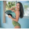 imageAmajiji 827quot21cm Hand Held Bamboo Silk Folding Fan Hand FanChineseJapanese Charming Elegant Vintage Retro StyleWomen Ladys Girls Best Gifts Black ButterflyGreen Redbud