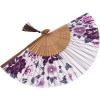 imageAmajiji 827quot21cm Hand Held Bamboo Silk Folding Fan Hand FanChineseJapanese Charming Elegant Vintage Retro StyleWomen Ladys Girls Best Gifts Black ButterflyLxhs1