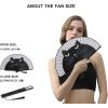 imageAmajiji 827quot21cm Hand Held Bamboo Silk Folding Fan Hand FanChineseJapanese Charming Elegant Vintage Retro StyleWomen Ladys Girls Best Gifts Black ButterflyBlack Cat