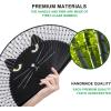 imageAmajiji 827quot21cm Hand Held Bamboo Silk Folding Fan Hand FanChineseJapanese Charming Elegant Vintage Retro StyleWomen Ladys Girls Best Gifts Black ButterflyBlack Cat