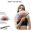 imageAmajiji 827quot21cm Hand Held Bamboo Silk Folding Fan Hand FanChineseJapanese Charming Elegant Vintage Retro StyleWomen Ladys Girls Best Gifts Black ButterflyBrown Grassflower