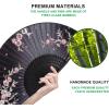 imageAmajiji 827quot21cm Hand Held Bamboo Silk Folding Fan Hand FanChineseJapanese Charming Elegant Vintage Retro StyleWomen Ladys Girls Best Gifts Black ButterflyBlack Redbud