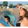 imageAmajiji 827quot21cm Hand Held Bamboo Silk Folding Fan Hand FanChineseJapanese Charming Elegant Vintage Retro StyleWomen Ladys Girls Best Gifts Black ButterflyGreen Redbud