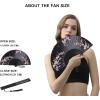 imageAmajiji 827quot21cm Hand Held Bamboo Silk Folding Fan Hand FanChineseJapanese Charming Elegant Vintage Retro StyleWomen Ladys Girls Best Gifts Black ButterflyBlack Redbud