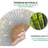imageAmajiji 827quot21cm Hand Held Bamboo Silk Folding Fan Hand FanChineseJapanese Charming Elegant Vintage Retro StyleWomen Ladys Girls Best Gifts Black ButterflyGray Little Sakura