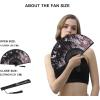 imageAmajiji 827quot21cm Hand Held Bamboo Silk Folding Fan Hand FanChineseJapanese Charming Elegant Vintage Retro StyleWomen Ladys Girls Best Gifts Black ButterflyBlack Butterfly