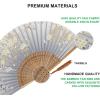 imageAmajiji 827quot21cm Hand Held Bamboo Silk Folding Fan Hand FanChineseJapanese Charming Elegant Vintage Retro StyleWomen Ladys Girls Best Gifts Black ButterflyGray Little Sakura