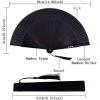 imageAmajiji 827quot21cm Hand Held Bamboo Silk Folding Fan Hand FanChineseJapanese Charming Elegant Vintage Retro StyleWomen Ladys Girls Best Gifts Black ButterflyBlack