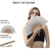 imageAmajiji 827quot21cm Hand Held Bamboo Silk Folding Fan Hand FanChineseJapanese Charming Elegant Vintage Retro StyleWomen Ladys Girls Best Gifts Black ButterflyGray Little Sakura
