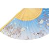 imageAmajiji 827quot21cm Hand Held Bamboo Silk Folding Fan Hand FanChineseJapanese Charming Elegant Vintage Retro StyleWomen Ladys Girls Best Gifts Black ButterflySkyblue