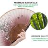 imageAmajiji 827quot21cm Hand Held Bamboo Silk Folding Fan Hand FanChineseJapanese Charming Elegant Vintage Retro StyleWomen Ladys Girls Best Gifts Black ButterflyBrown Grassflower