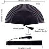 imageAmajiji 827quot21cm Hand Held Bamboo Silk Folding Fan Hand FanChineseJapanese Charming Elegant Vintage Retro StyleWomen Ladys Girls Best Gifts Black ButterflyBlack2