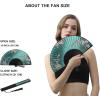 imageAmajiji 827quot21cm Hand Held Bamboo Silk Folding Fan Hand FanChineseJapanese Charming Elegant Vintage Retro StyleWomen Ladys Girls Best Gifts Black ButterflyGreen Redbud