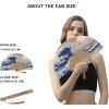 imageAmajiji 827quot21cm Hand Held Bamboo Silk Folding Fan Hand FanChineseJapanese Charming Elegant Vintage Retro StyleWomen Ladys Girls Best Gifts Black ButterflyJapanese Sea Waves