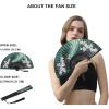 imageAmajiji 827quot21cm Hand Held Bamboo Silk Folding Fan Hand FanChineseJapanese Charming Elegant Vintage Retro StyleWomen Ladys Girls Best Gifts Black ButterflyGreen Orchid
