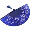 imageAmajiji 827quot21cm Hand Held Bamboo Silk Folding Fan Hand FanChineseJapanese Charming Elegant Vintage Retro StyleWomen Ladys Girls Best Gifts Black ButterflyBlue