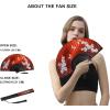 imageAmajiji 827quot21cm Hand Held Bamboo Silk Folding Fan Hand FanChineseJapanese Charming Elegant Vintage Retro StyleWomen Ladys Girls Best Gifts Black ButterflyRed Orchid