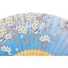 imageAmajiji 827quot21cm Hand Held Bamboo Silk Folding Fan Hand FanChineseJapanese Charming Elegant Vintage Retro StyleWomen Ladys Girls Best Gifts Black ButterflySkyblue