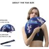imageAmajiji 827quot21cm Hand Held Bamboo Silk Folding Fan Hand FanChineseJapanese Charming Elegant Vintage Retro StyleWomen Ladys Girls Best Gifts Black ButterflyBlue Orchid