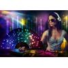 imageAmajiji UV Glow Rave Folding Hand Fan for FestivalsDragQueenBurlesque Large Clack Festival Hand Fan Rave Accessories for WomenWomenMen Starry SkyDj Light